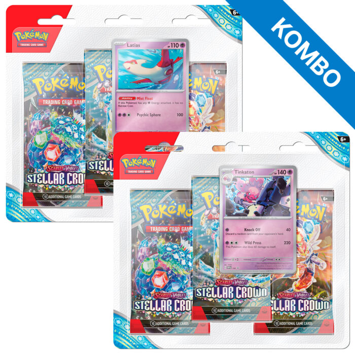 Pokémon SV7: Stellar Crown 3-Pack Blister Latias & Tinkaton KOMBO